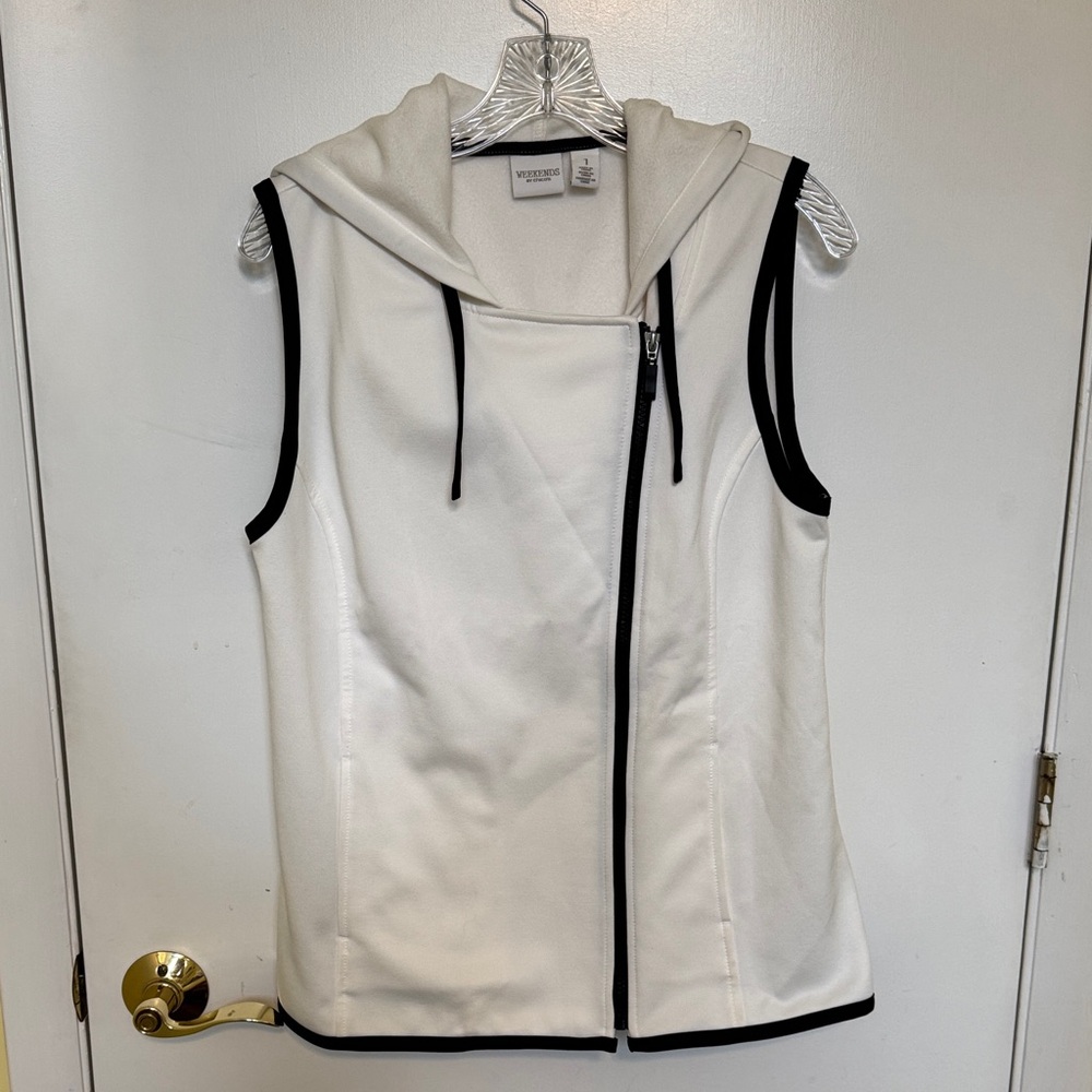 Chico's White and Black Vest